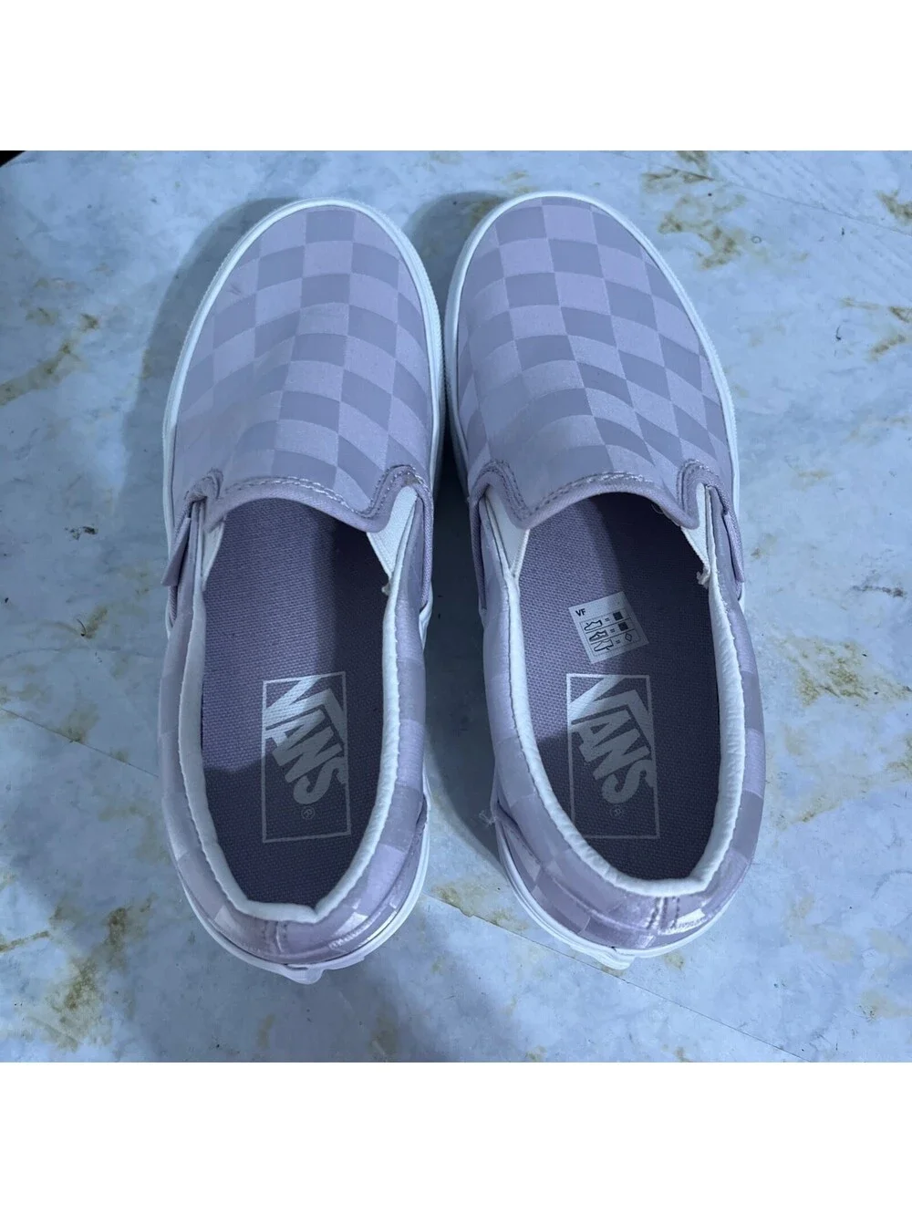 Vans Slip On Stackform Women's Size 6.5 Shoes Purple White Low Platform Sneakers